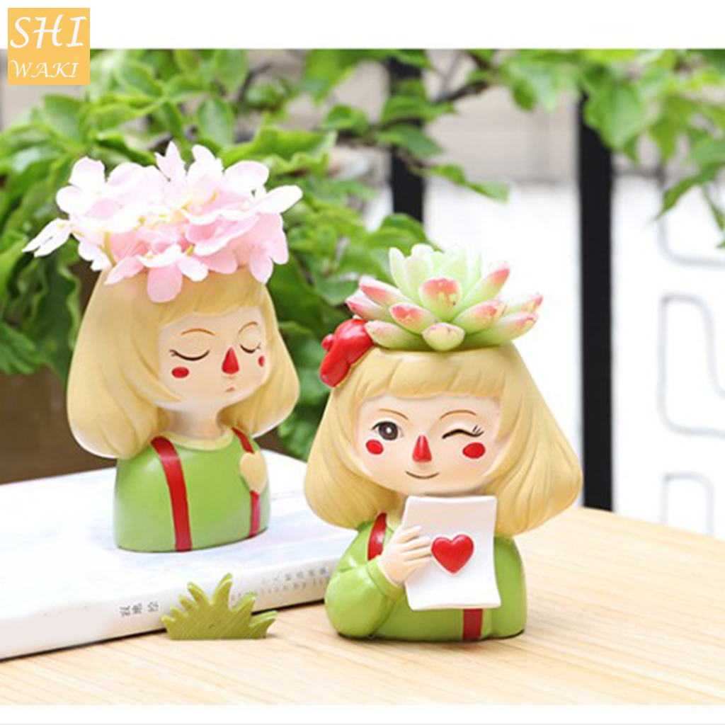 Pot Bunga Tanaman Dengan Gambar Kartun Perempuan Lucu Untuk Hiasan Dekorasi Rumah Shopee Indonesia