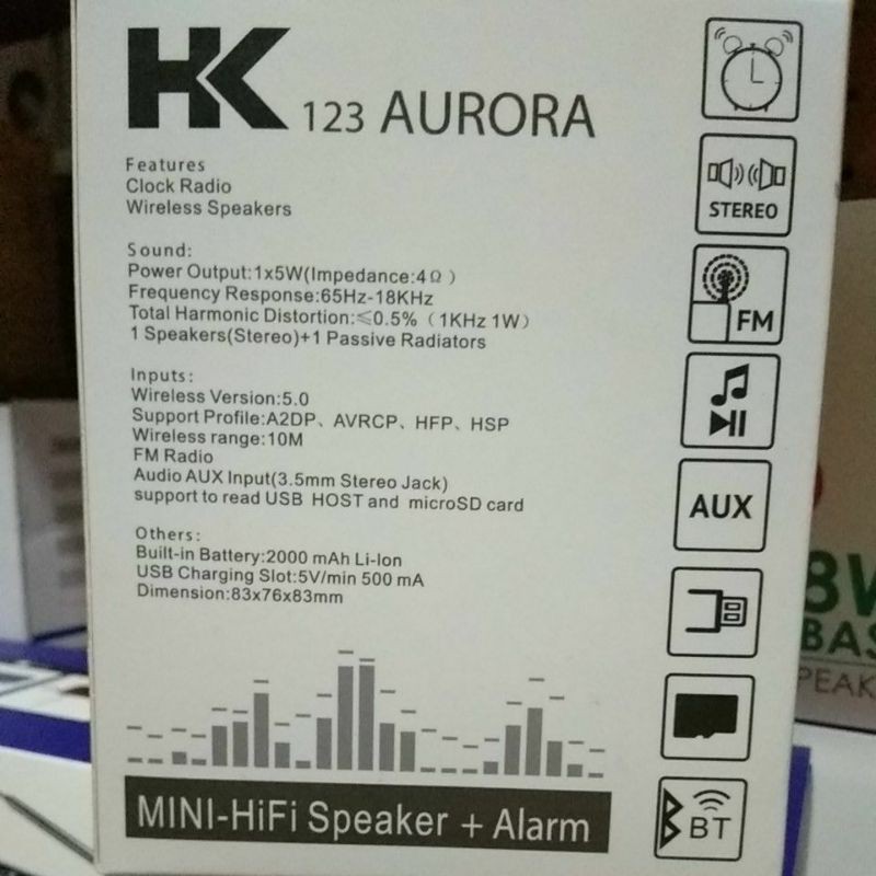 SPEAKER BLUETOOTH HK AURORA + ALARM  IZIN POSTEL