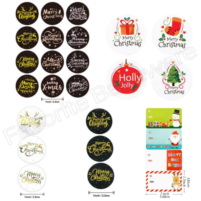 

Sticker Merry Christmas Stiker Label Natal For Cookie Bag Plastic Hampers