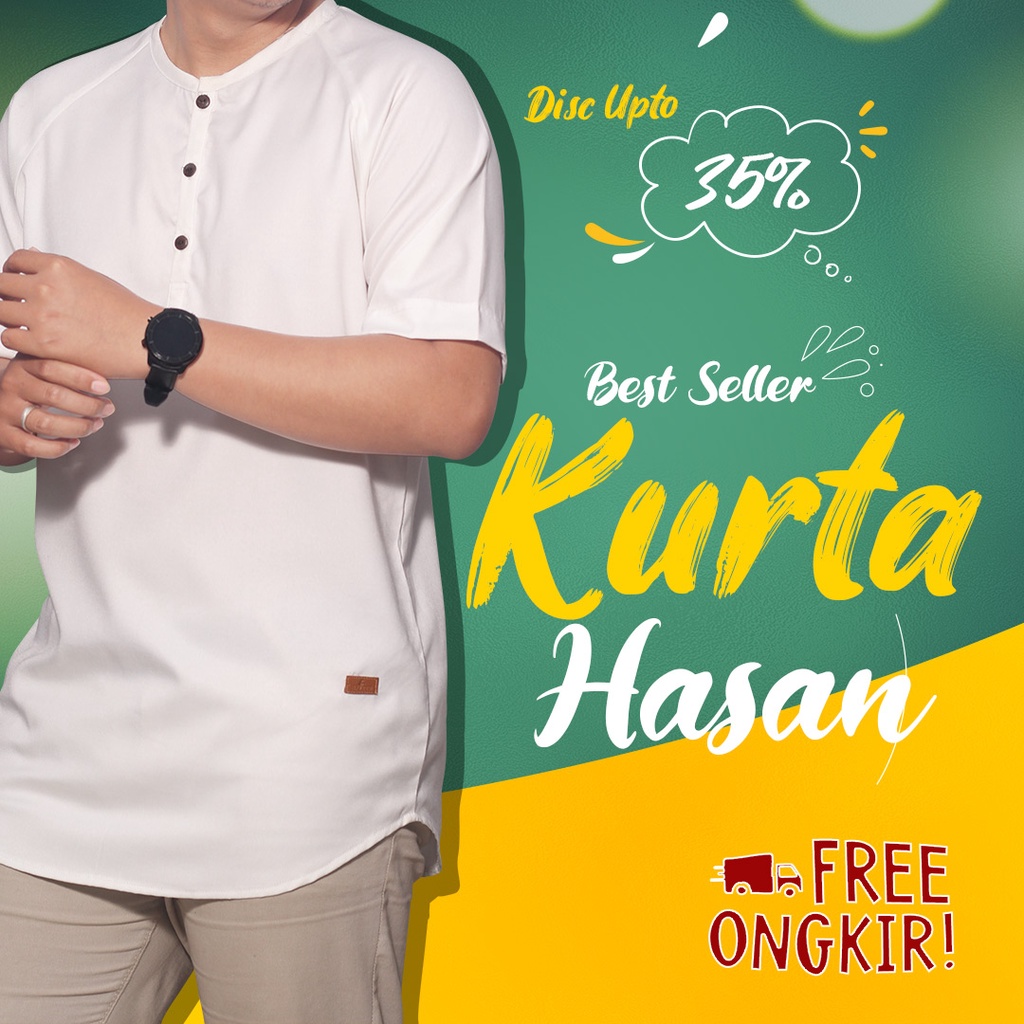 Baju Koko Kurta Premium Pakistan AL Mia Ikhwan Pria Dewasa  Lengan Pendek Polos Ukuran Jumbo 3XL A8