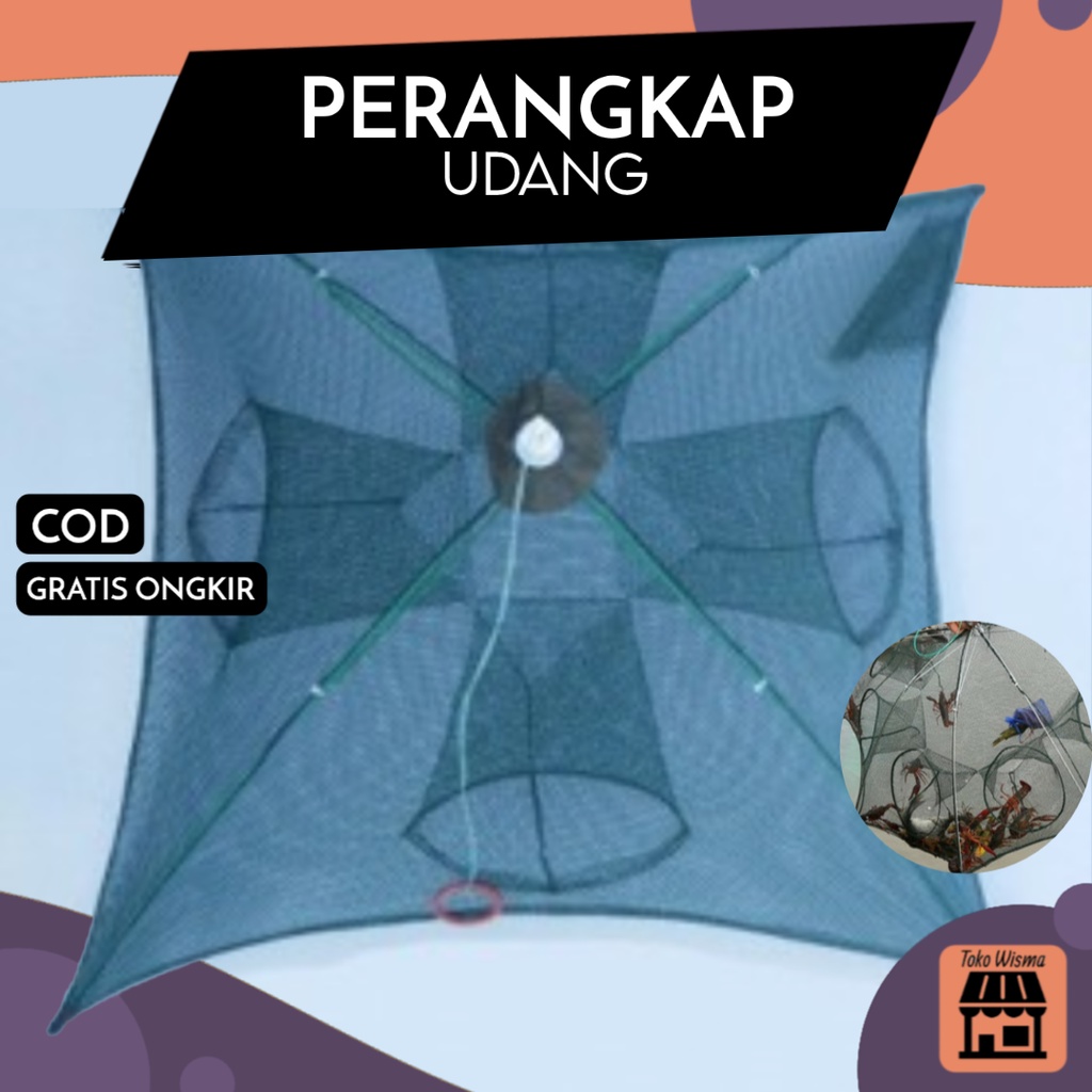 Payung Bubu Jaring Jebakan Perangkap Udang ikan Kepiting Model Payung 4 Lubang Termurah