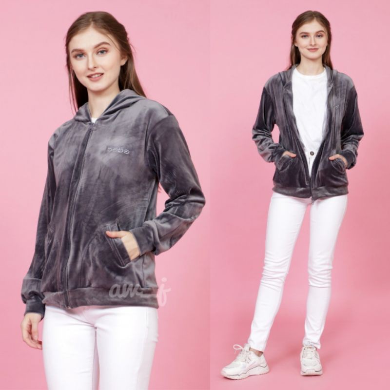 Jacket Bebe Bludru abu misty