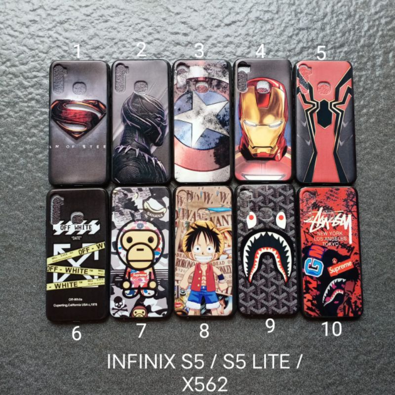 Case gambar infinix S5 . S5 LITE . X652 motif cowok ( 2 motif ) soft softcase softshell silikon cover casing kesing housing