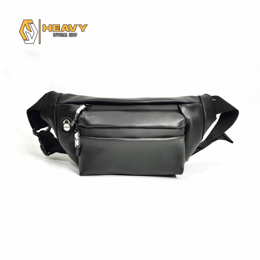 Tas Pinggang Kulit Sintetis PU. Leather Waistbag Original Heavy.bag - Waistbag pria/wanita