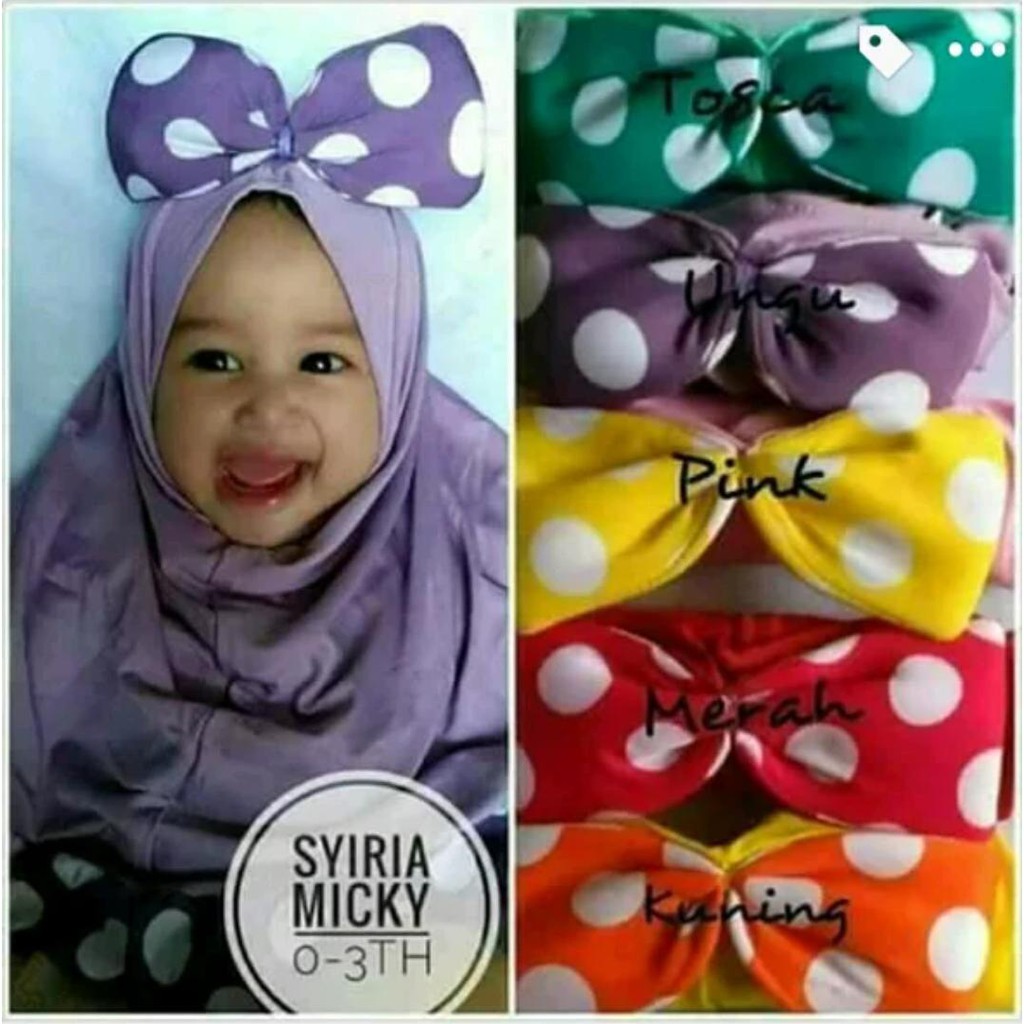 MICKEY POLKA krudung jilbab hijab anak