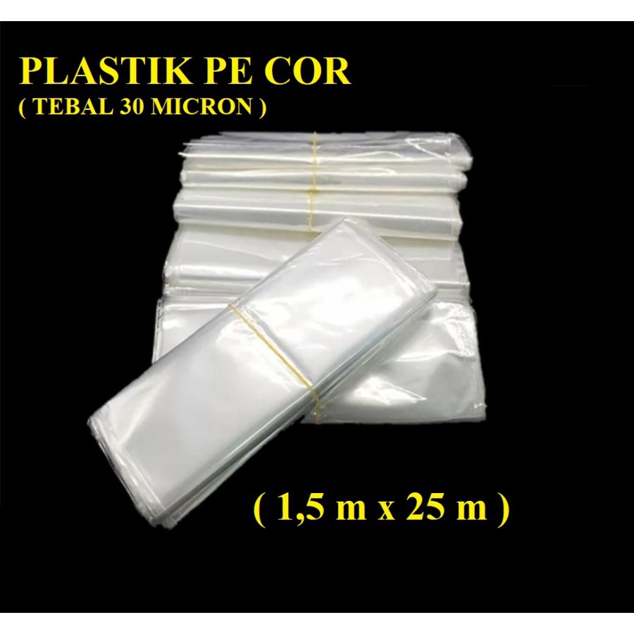 Plastik PE cor bening lebar 1,5 meter per roll