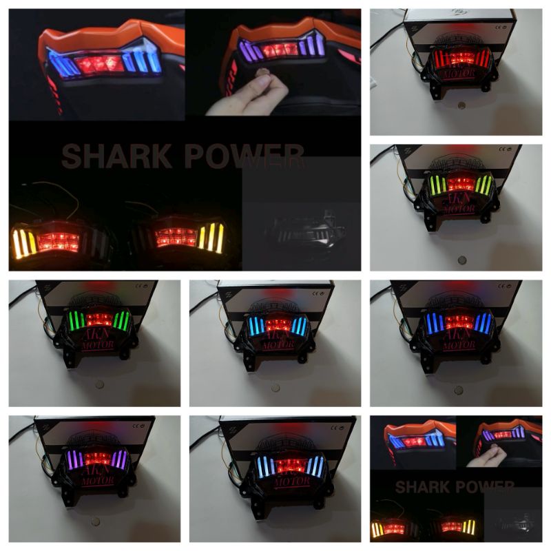 Lampu stop Aerox 155 new cornected shark power lampu stoplamp aerox new lampu belakang shark power aerox 155 new 7 colour