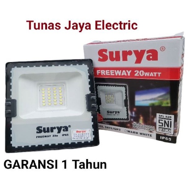 Lampu Sorot Tembak Flood Light 20W SURYA Standar SNI (GARANSI 1 Tahun)