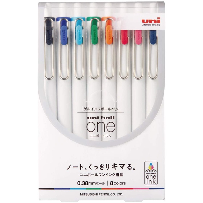 

Uni Uni-Ball One 0.38 mm Gel Ballpoint Pen Set of 8 Colors