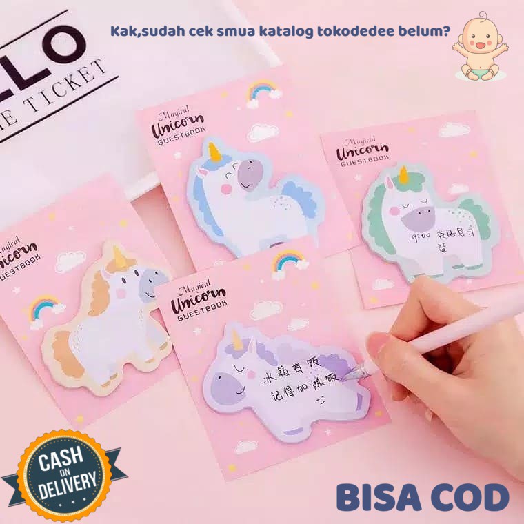 

Memo Kotak Karakter Unicorn / sticky Unicorn Lucu