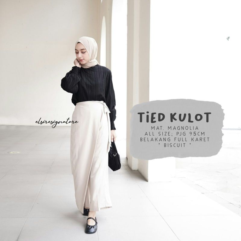 TIED KULOT ROK CELANA TAUPE MANGOLIA CRINKLE AIRFLOOW