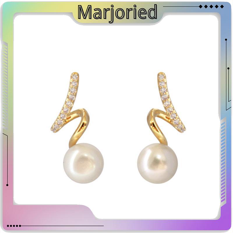 Anting 925 Perak Jarum Ikan Korea Ekor Mutiara 2021 Baru Trendi Elegan Fashion Stud Earrings-MJD