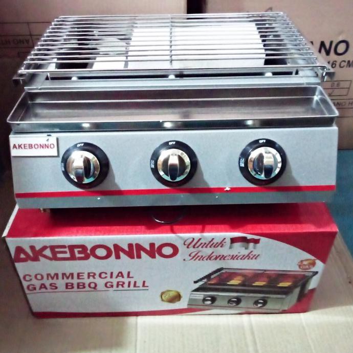 Panggang Alat Panggangan 3 Tungku Akebono Commercial Gas Bbq Grill Hazelstore.Id