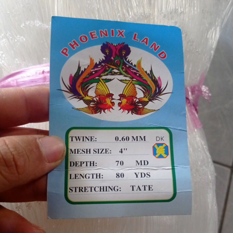 Jaring ikan 4 inchi 0.50 70md/80yds tate pukat ikan jaring ikan besar jaring ikan kakap tuna jaring 