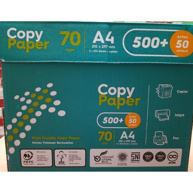 

Kertas Hvs Copy Paper A4 70 Gsm, 1 Box (5 Rim - 500+50 Lembar Per Rim) Anijejestore
