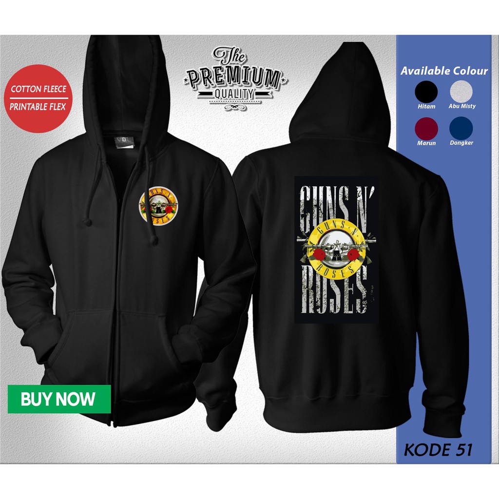 Jaket Sweater Zipper Band GUN N ROSES GNR 51