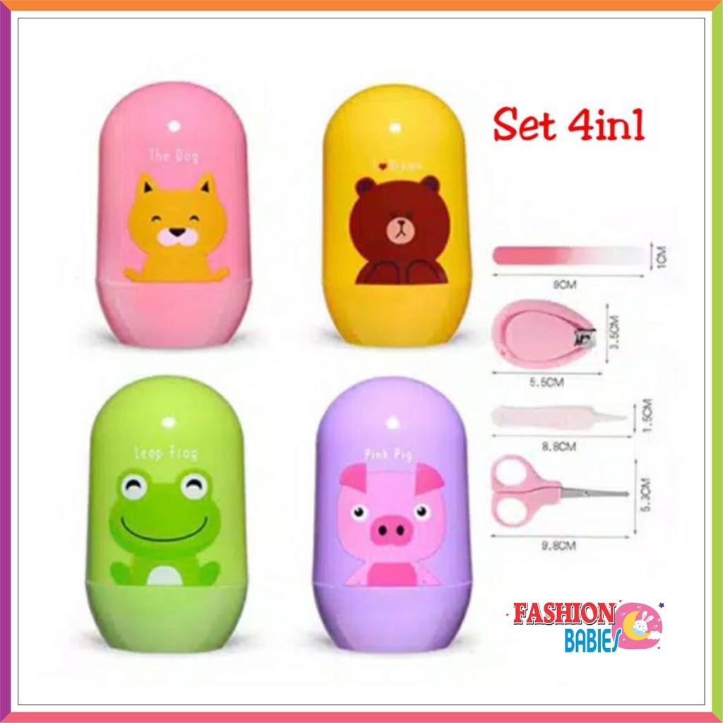 ❤ Fashionbabies ❤ BABY CARE KIT SET 4 IN 1 / MANICURE BABY / GUNTING KUKU SET BAYI / BABY NAIL CLIPPERS SET