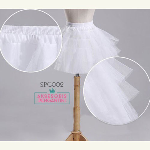 [STOK TERBATAS] PENGEMBANG GAUN WEDDINGDRESS PETTICOAT 3 LAYER ROK TUTU PUTIH SPC002