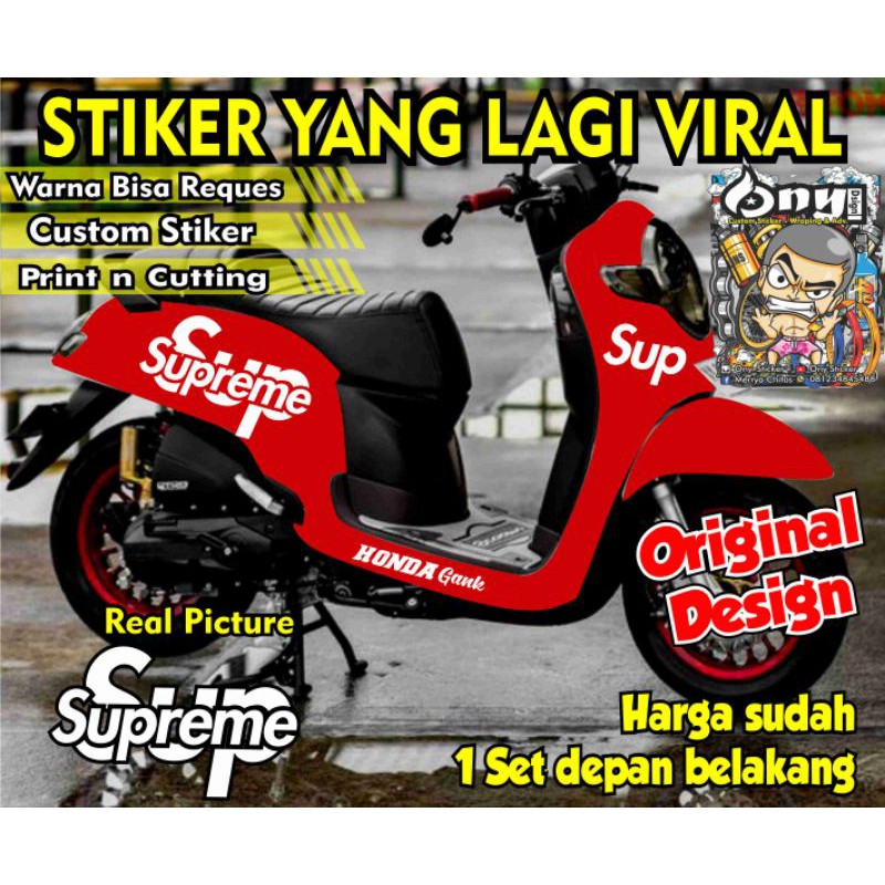 CUTTING STIKER STRIPING SCOOPY SUPREME / STRIPING NEW SCOOPY VIRAL