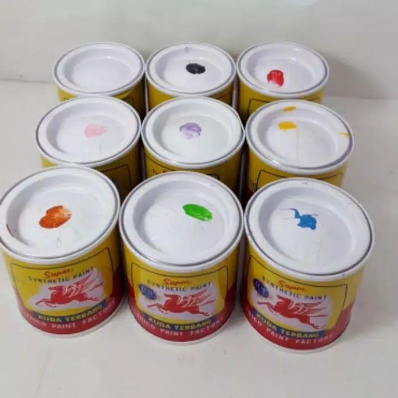 CAT KAYU / BESI KUDA TERBANG  PUTIH/HITAM/MERAH/HIJAU/BIRU/KUNIMG/ABU/COKLAT 0,1 LITER