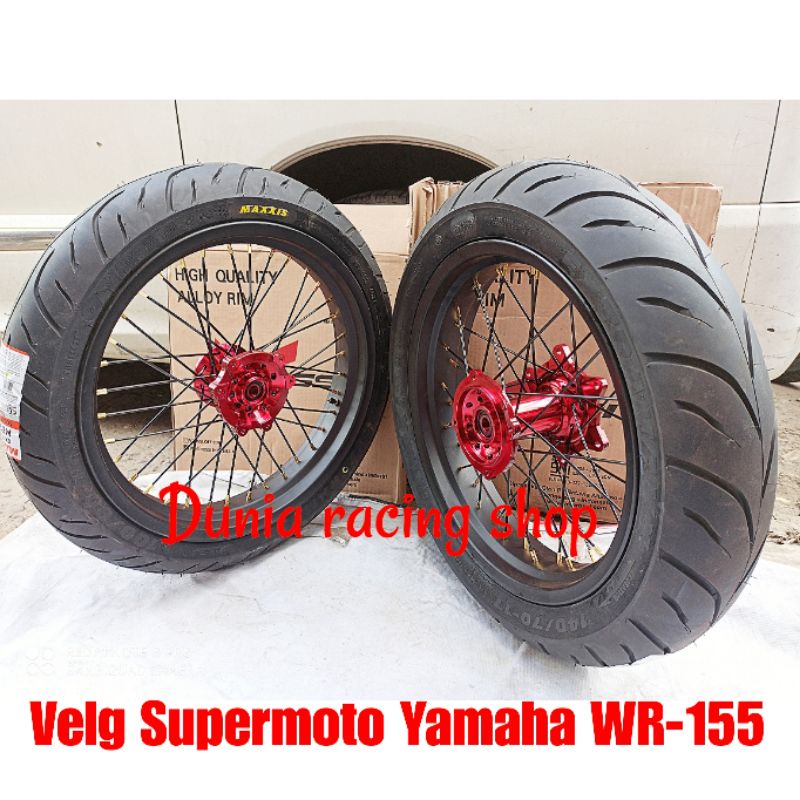 Paketan Velg Supermoto Yamaha WR155 WR 155 Sama Ban Tubles Tromol Ori WR 155 Pemasangan pas pnp Double bearing