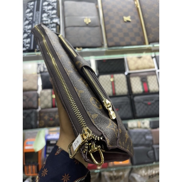 Clutch Handbag LV Miror pria/Wanita Kulit Import quality