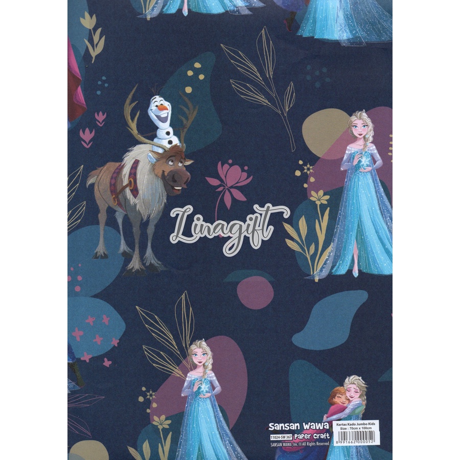 ( 5 Lembar ) JUMBO PRINCESS SANWA - KERTAS KADO - GIFT WRAP PAPER SANSAN WAWA ISTANA PUTRI RUMAH CASTLE CLOUD WHITE / PINK / BLUE / FUSHIA / FROZEN ELSA ANNA / DISNEY PRINCESS CINDERELLA SNOW WHITE