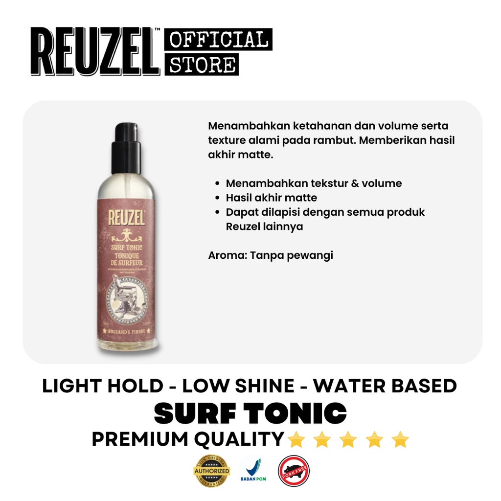 REUZEL SURF TONIC - LIGHT HOLD / LOW SHINE / WATER BASED