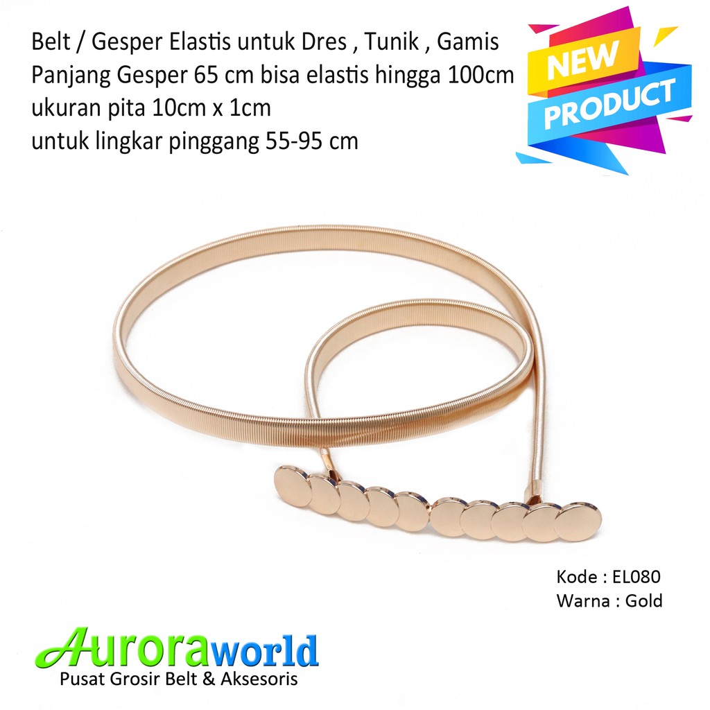 AURORAWORLD BELT ELASTIS UNTUK DRESS BELT TERBARU GAMIS TUNIK  IKAT PINGGANG WANITA ELASTIS GESPER BISA COD