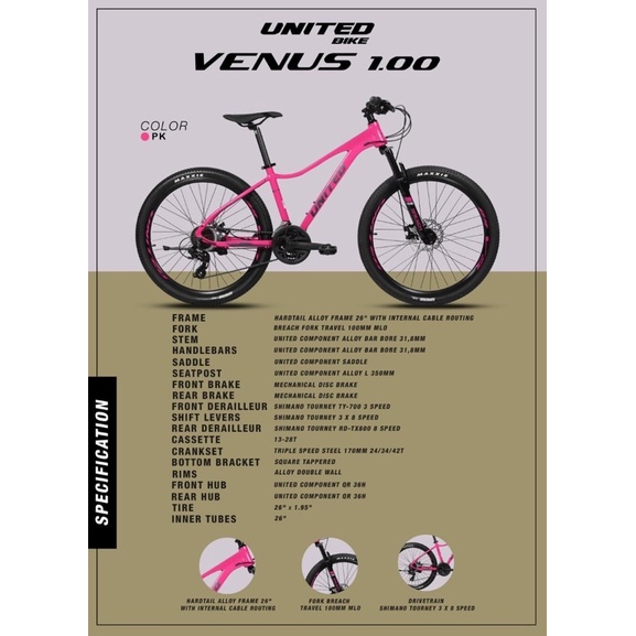 Sepeda MTB United VENUS 1.0 TERBARU