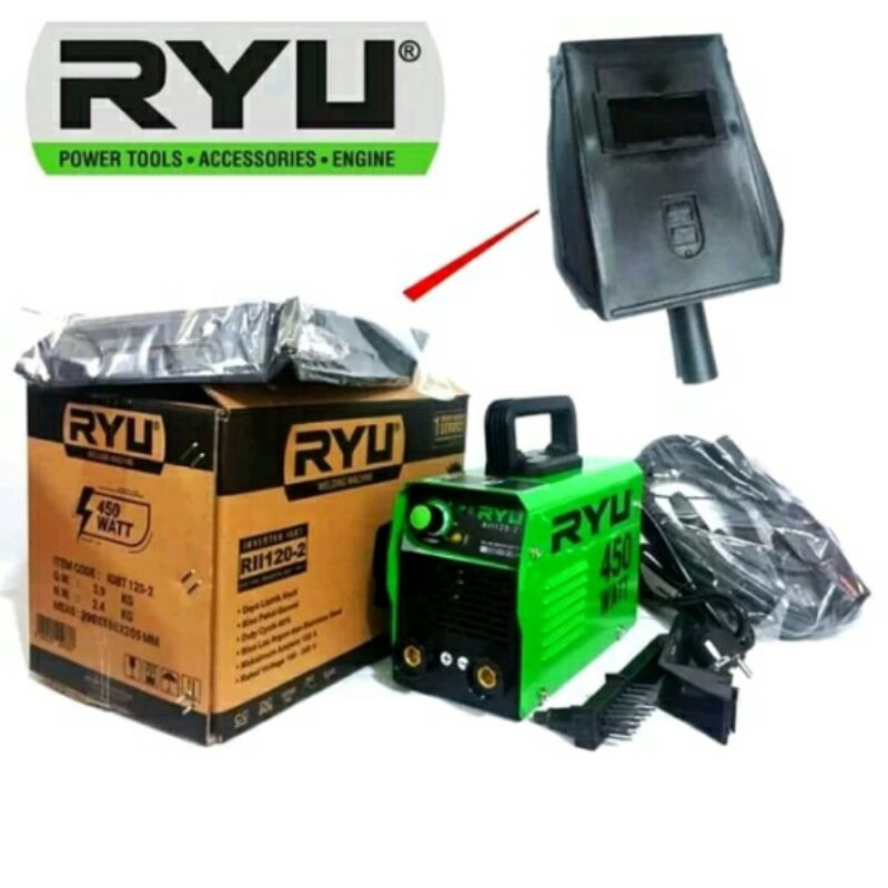 RYU Mesin Las / Travo Las Listrik 450 Watt - Inverter IGBT 120A 450W type RII 120-2 . Siap pakai Wel