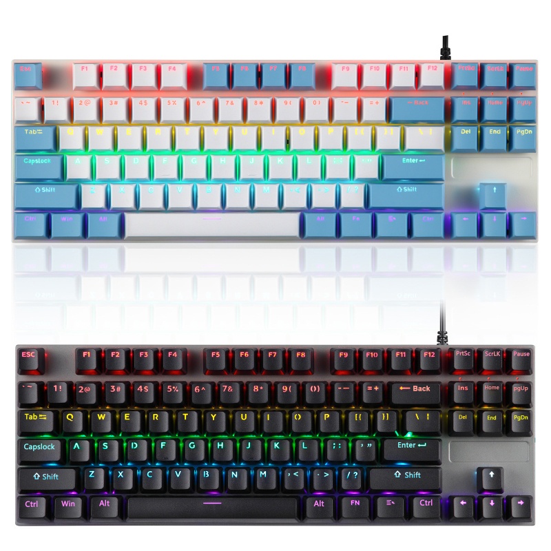 Vivi Keyboard Gaming Mekanikal 87 Tombol Antighosting Dengan Backlight RGB / Biru / Merah