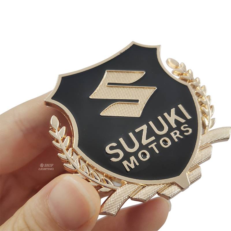 2 X Metal SUZUKI MOTORS Logo Car Auto Side Window Decorative Emblem Badge Sticker Decal For SUZUKI