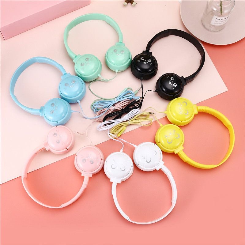 Headphone Macaron Bando J18 + Microphone Extra Bass Earphone - Handsfree - Headset Bando kucing - Handsfree Bando Cat PROMO SEN-AB