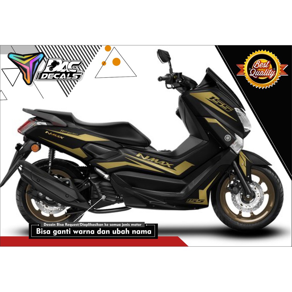 Sticker decal full body Yamaha Nmax hitam gold