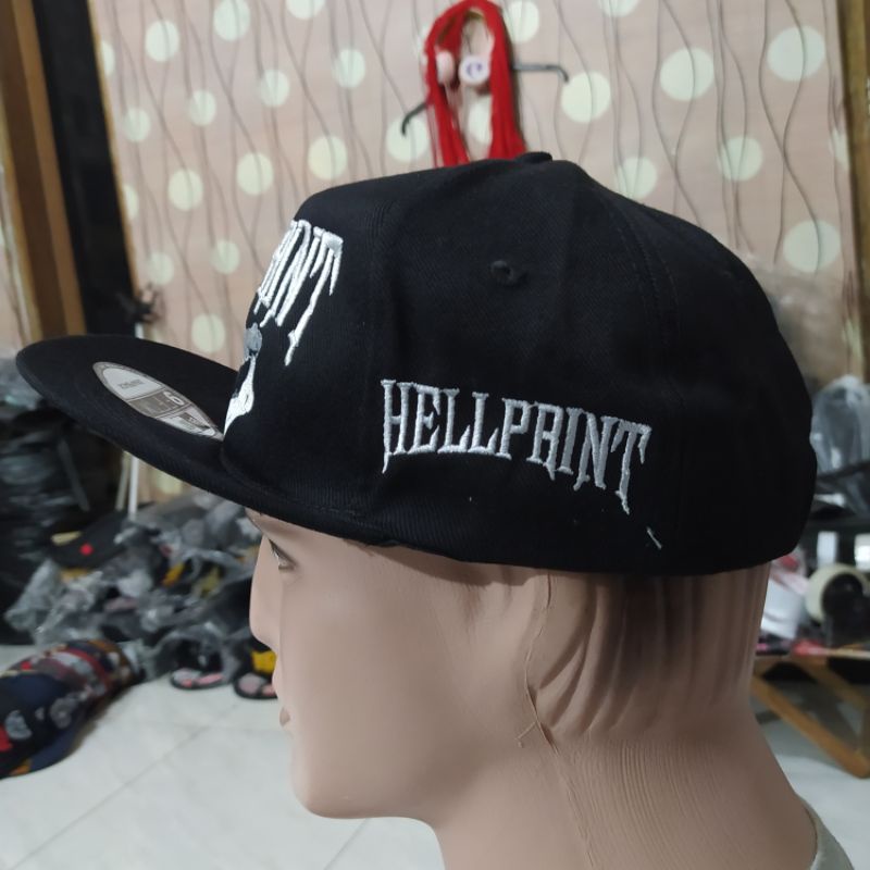 Topi Snapback metal distro pria Bordir Hellprint