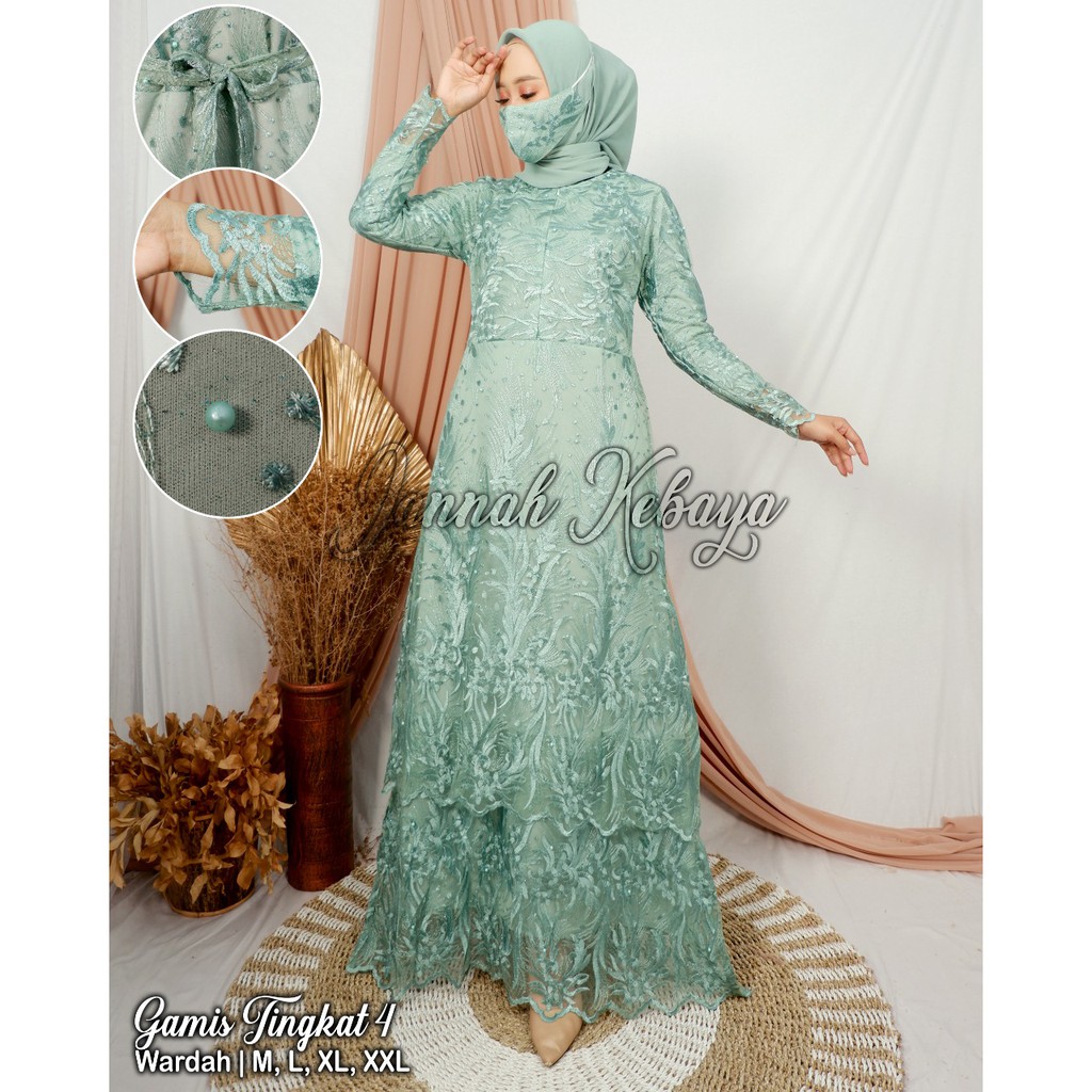 JAN&gt; GAMIS MODERN / GAMIS TINGKAT / GAMIS TULLE BORDIR MUTIARA / BAJU GAMIS MODERN / OUTFIT PESTA