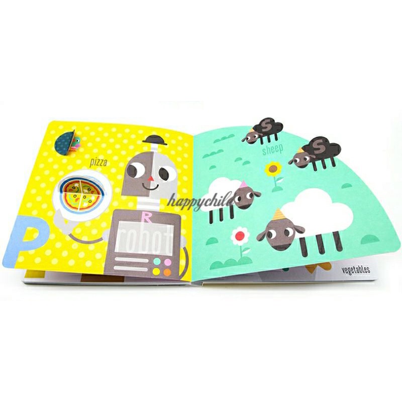 Original lift pull slide find ABC/buku ABC/interactive/pop up/buku anak/Happychild