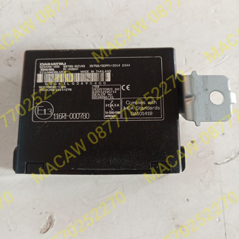 ECU Immobilizer Computer Assy Toyota Grand New Avanza 2015 2016 2017 2018 2019 2020 Asli 89780-BZ140