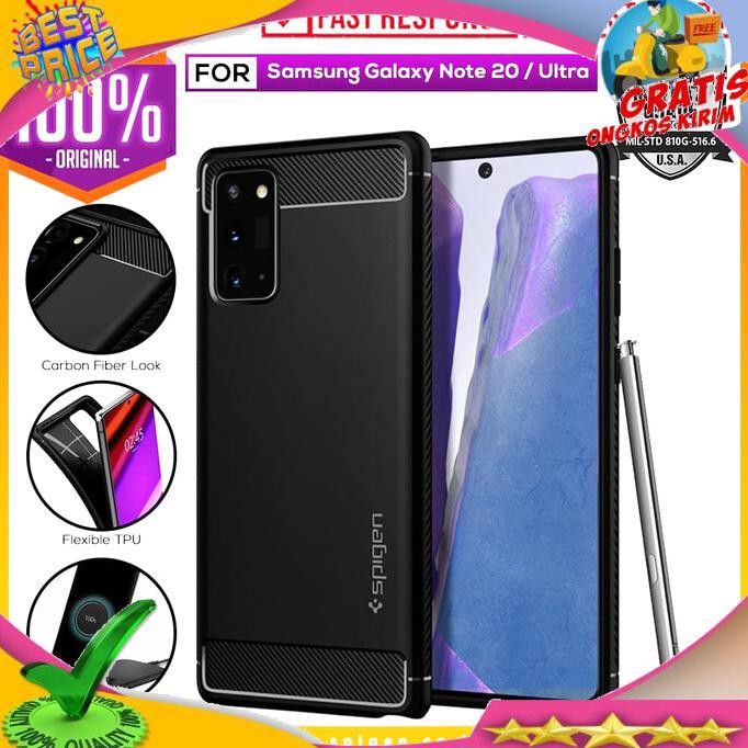 NEW PRODUK CASE SAMSUNG GALAXY NOTE 20/ULTRA SPIGEN RUGGED ARMOR SILICONE CASING - NOTE 20 ULTRA COD