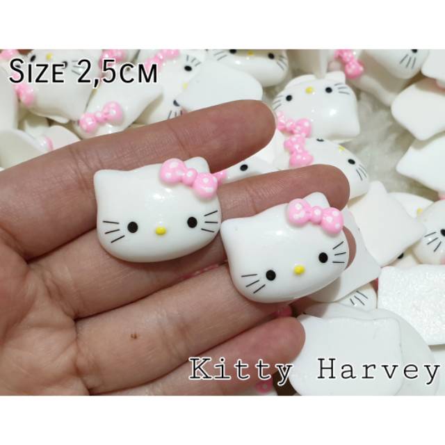 Resin Kepala Hello Kitty Dot isi 12pc