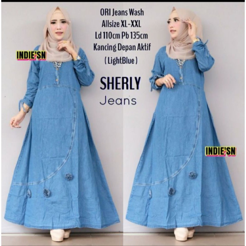 gamis jeans mawar