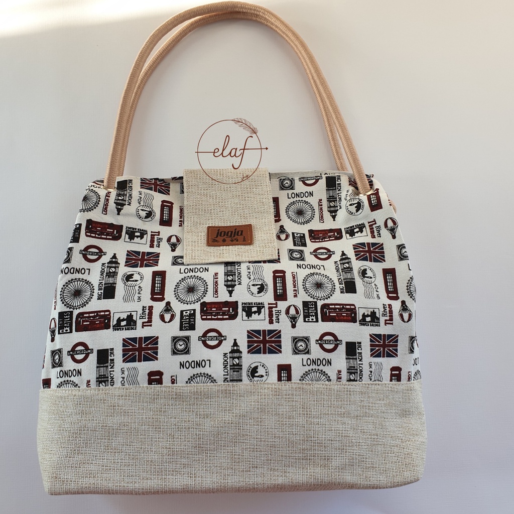 Tote bag Resleting  |Tote Bag Kanvas |  Tas Kanvas | Tas Jogja Malioboro