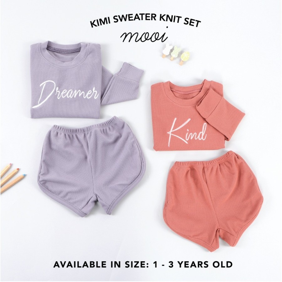 Mooi KIMI SWEATER KNIT RETRO SET Setelan Anak / Stelan Anak Perempuan Bahan Premium