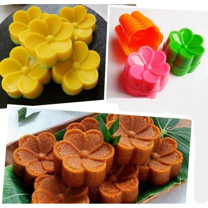 Cetakan Puding Agar-agar / Cetakan Jelly / Cetakan Putu Ayu / Cetakan Bolu Kukus / Cetakan Plastik ( isi 12pcs )