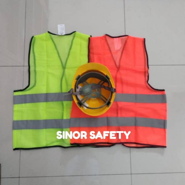 Paket Safety Proyek Full Set Helm Asa Plus Rompi Safety Polyester 2 Scotlite Warna Bisa Riquest