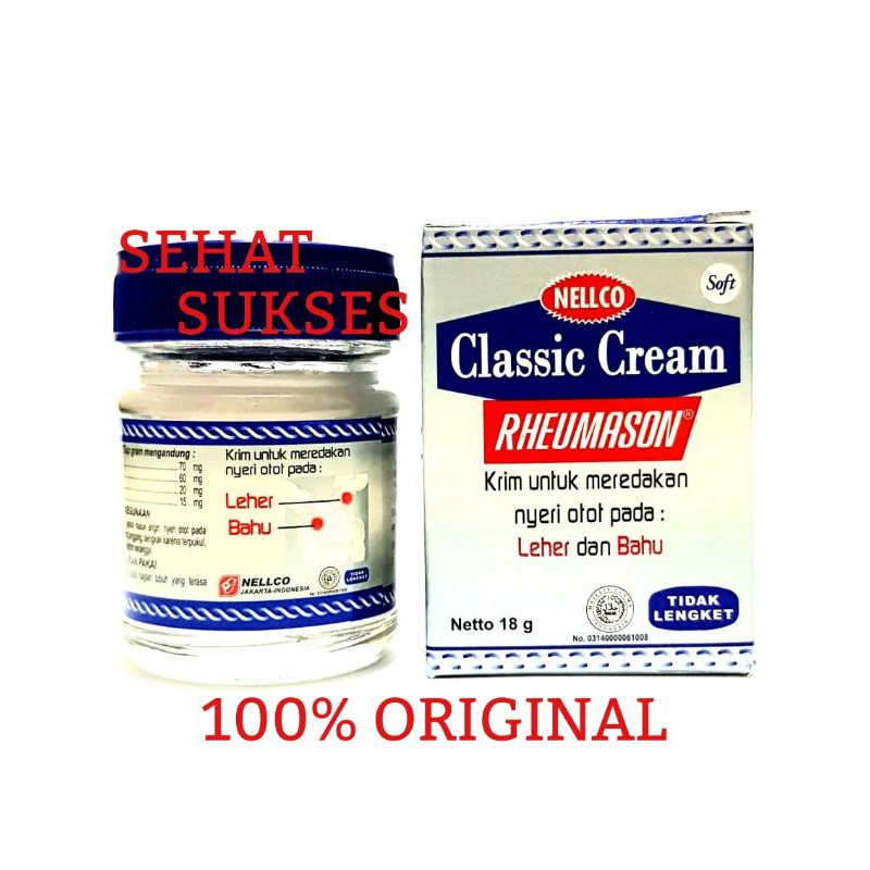 Rheumason Classic Cream 18gram - Meredakan Nyeri Otot pada Bahu dan Leher