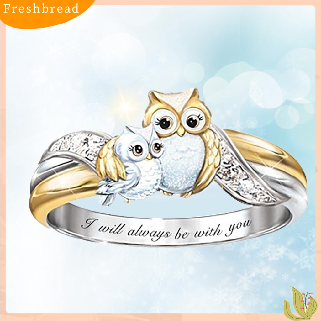 Terlaris Ring Internal Lettering Implying Faux Drill Jewelry Gifts Animal Owl Ring for Christmas