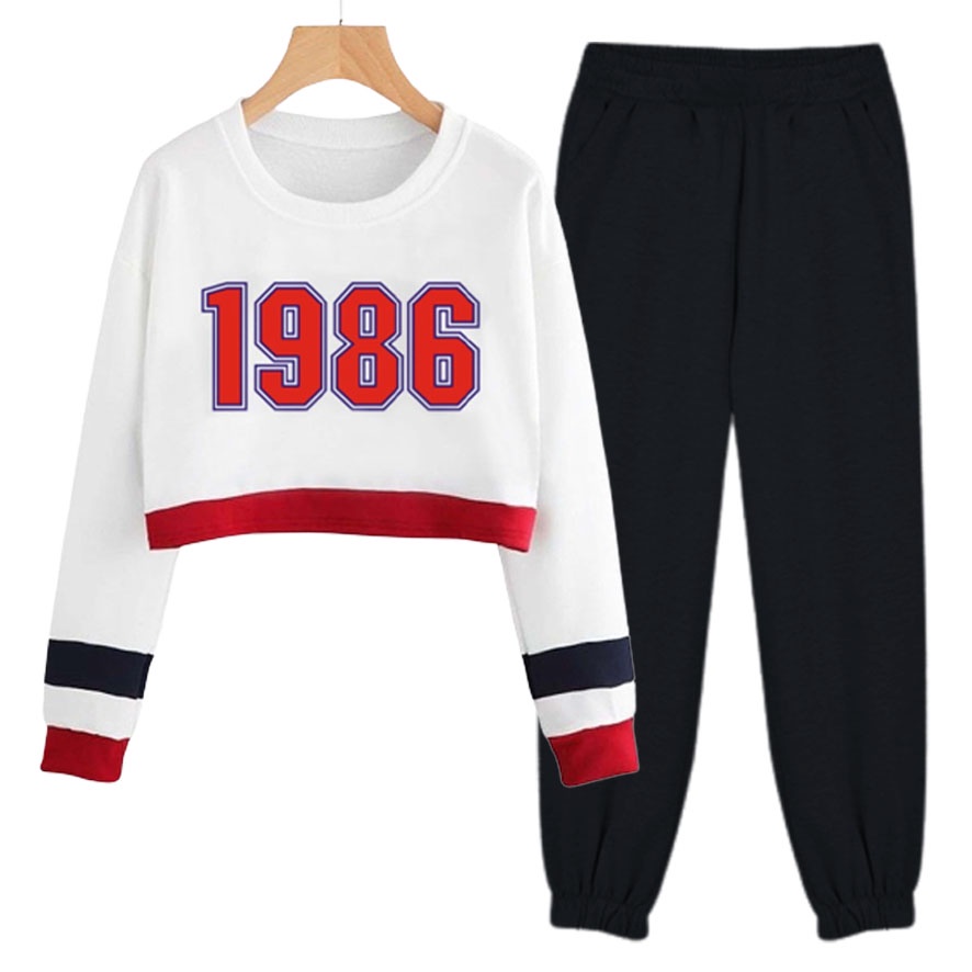 BESS - Setelan Set Wanita Murah / Setelan Set Sweater Crop + Jogger  - JESSIE 1986