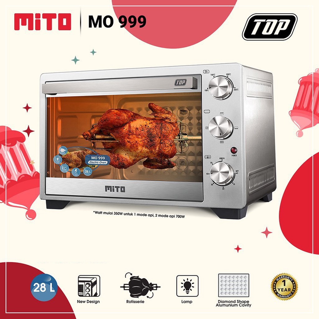 Oven Mito TOP MO999 Kapasitas 28 Liter / MO 999 - ORIGINAL9